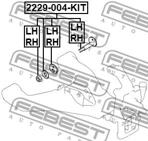 Болт с эксцентриком ремкомплект FEBEST 2229004KIT