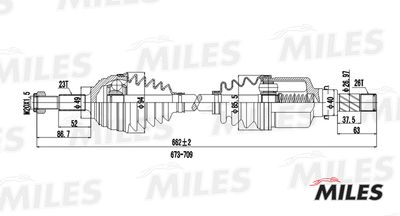 Привод в сборе левый Miles GC01117