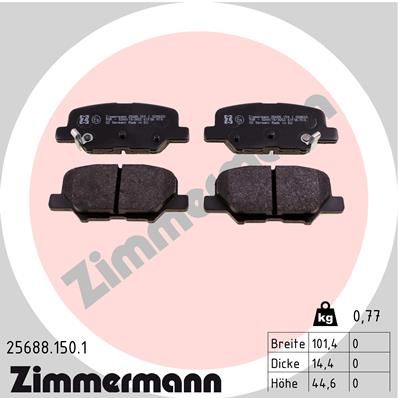 Колодки тормозные дисковые ZIMMERMANN 256881501