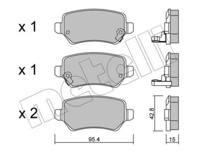 Комплект колодок для дискового тормоза METELLI 2205420