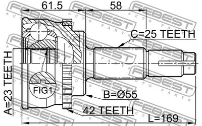 ШРУС наружный FEBEST 0210062A42