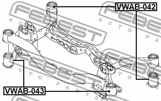 Сайлентблок заднего подрамника FEBEST VWAB042