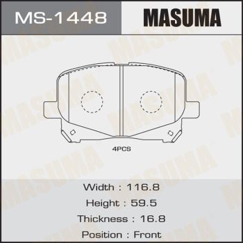 Колодки тормозные передние Masuma MS1448