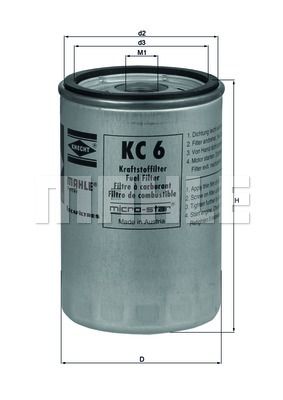 Фильтр топливный MAHLE KC6