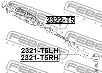 Наконечник рулевой левый FEBEST 2321T5LH