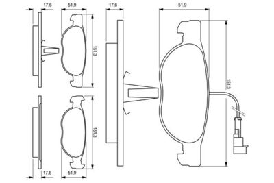 Комплект колодок для дискового тормоза BOSCH 0986424246