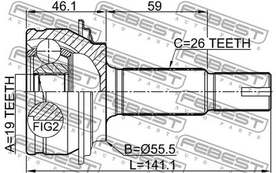 ШРУС наружный FEBEST 0110KSP90Z19