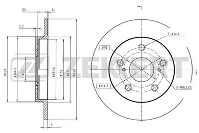 Диск тормозной задний Zekkert BS5380