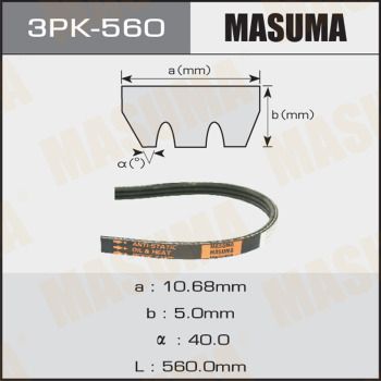 Ремень ручейковый Masuma 3PK560
