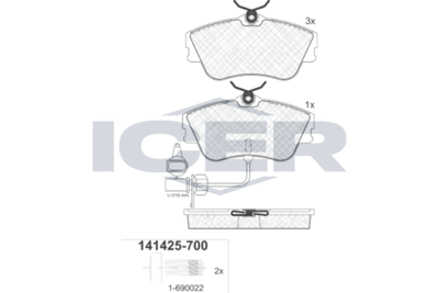 Колодки тормозные дисковые ICER 141425700