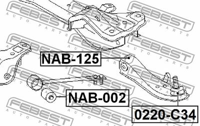 Сайлентблок рычага переднего FEBEST NAB125