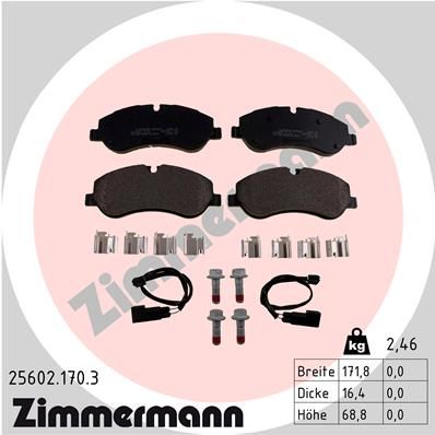 Колодки тормозные дисковые ZIMMERMANN 256021703