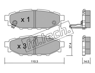Комплект колодок для дискового тормоза TRUSTING 7800
