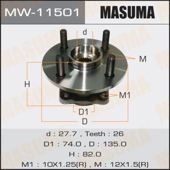 Ступица задняя Masuma MW11501