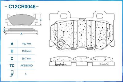 Колодки тормозные задние CWORKS C12CR0046