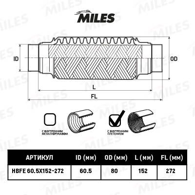 Гофра глушителя Miles HBFE605X152272