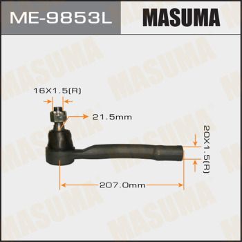 Наконечник рулевой тяги левый Masuma ME9853L