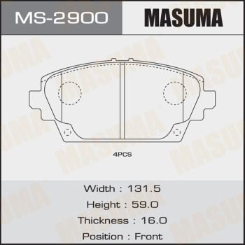 Колодки тормозные передние Masuma MS2900