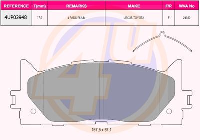 Колодки тормозные передние TOYOTA 0446533471