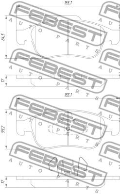 Колодки тормозные передние FEBEST 2401CAPTF