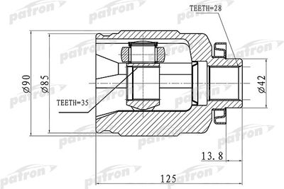 ШРУС внутренний передний правый PATRON PCV3063