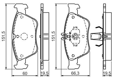 Колодки тормозные дисковые передние BOSCH 0986494002