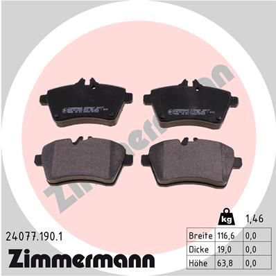 Колодки тормозные дисковые комплект ZIMMERMANN 240771901