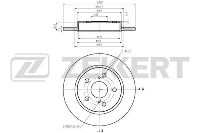 Диск тормозной задний Zekkert BS5419