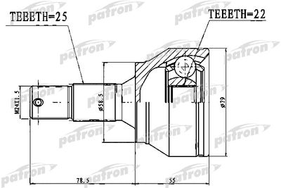 ШРУС наружный PATRON PCV1765