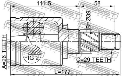 ШРУС внутренний передний левый FEBEST 0211T30LH