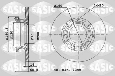 Диск тормозной SASIC 6106145