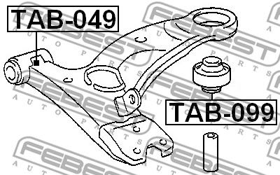 Сайлентблок рычага переднего FEBEST TAB049