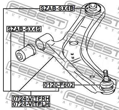 Рычаг передний левый FEBEST 0724VITFLH