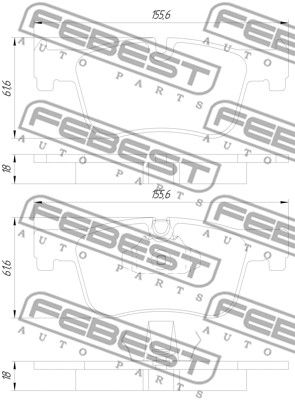 Колодки тормозные передние FEBEST 1901F21F