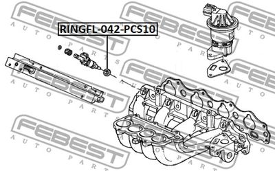 Кольцо уплотнительное форсунки впрыска топлива FEBEST RINGFL042PCS10