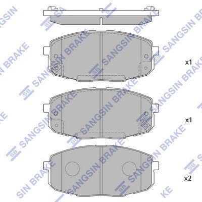 Колодки тормозные передние SANGSIN SP1162