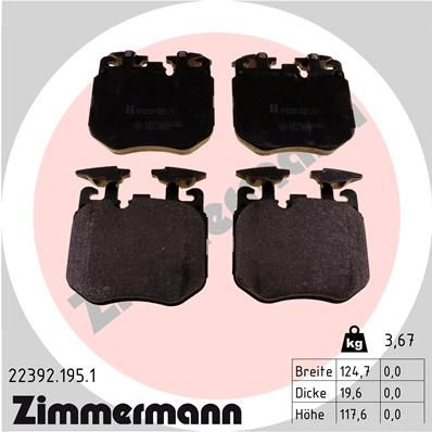 Колодки тормозные дисковые передние ZIMMERMANN 223921951
