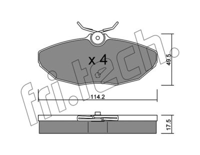 Комплект колодок для дискового тормоза TRUSTING 11900