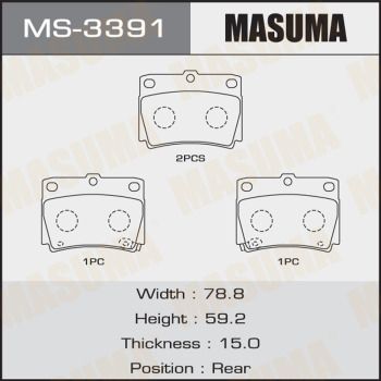 Колодки тормозные дисковые Masuma MS3391