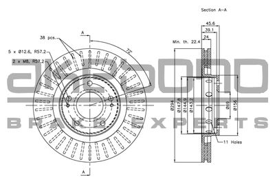 Диск тормозной передний вентилируемый BLITZ BS0341