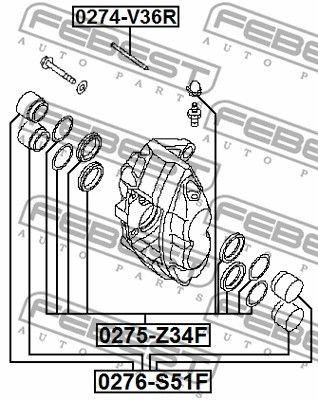 Ремкомплект суппорта тормозного переднего FEBEST 0275Z34F