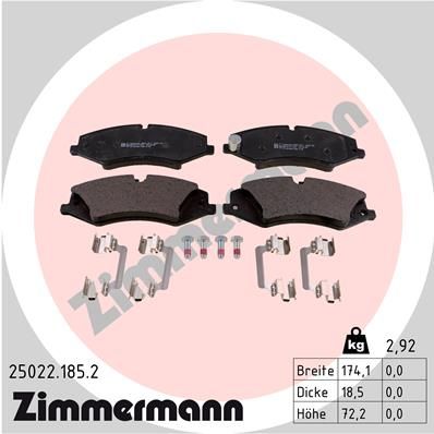 Колодки тормозные дисковые ZIMMERMANN 250221852