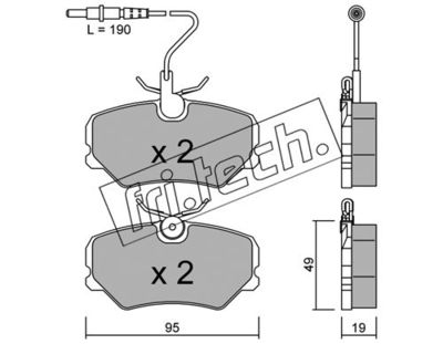 Комплект колодок для дискового тормоза TRUSTING 1010