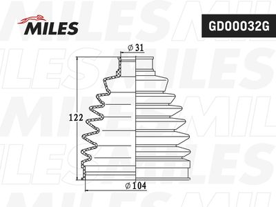 Пыльник ШРУС наружный комплект Miles GD00032G