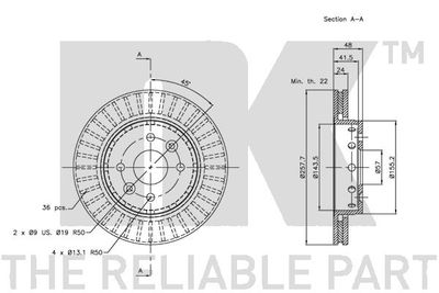 Диск тормозной NK 203507