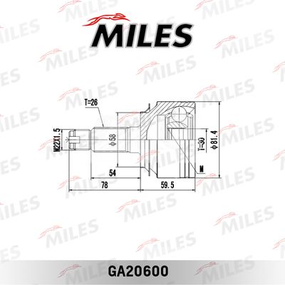 ШРУС наружный Miles GA20600