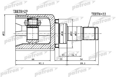 ШРУС внутренний PATRON PCV1750