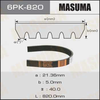 Ремень поликлиновой Masuma 6PK820