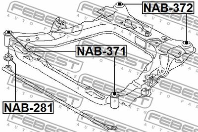 Сайлентблок подрамника передний FEBEST NAB371