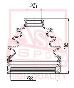 Пыльник ШРУС внутренний комплект без смазки ASVA ASBTINCX7